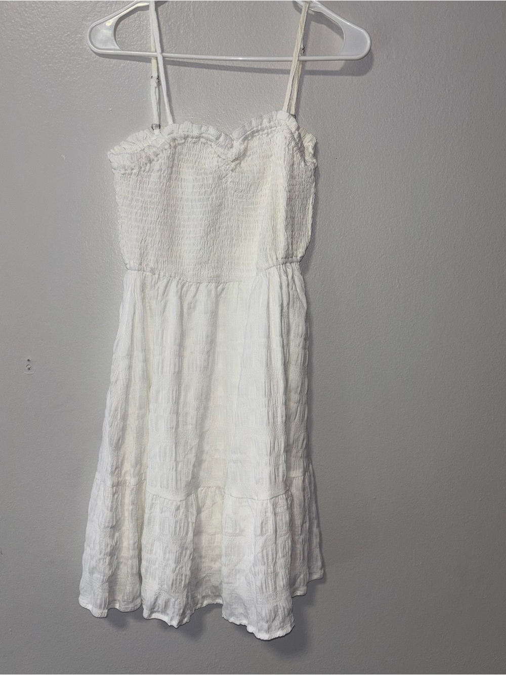 White Smocked Sundress with Ruffle Trim - Kids